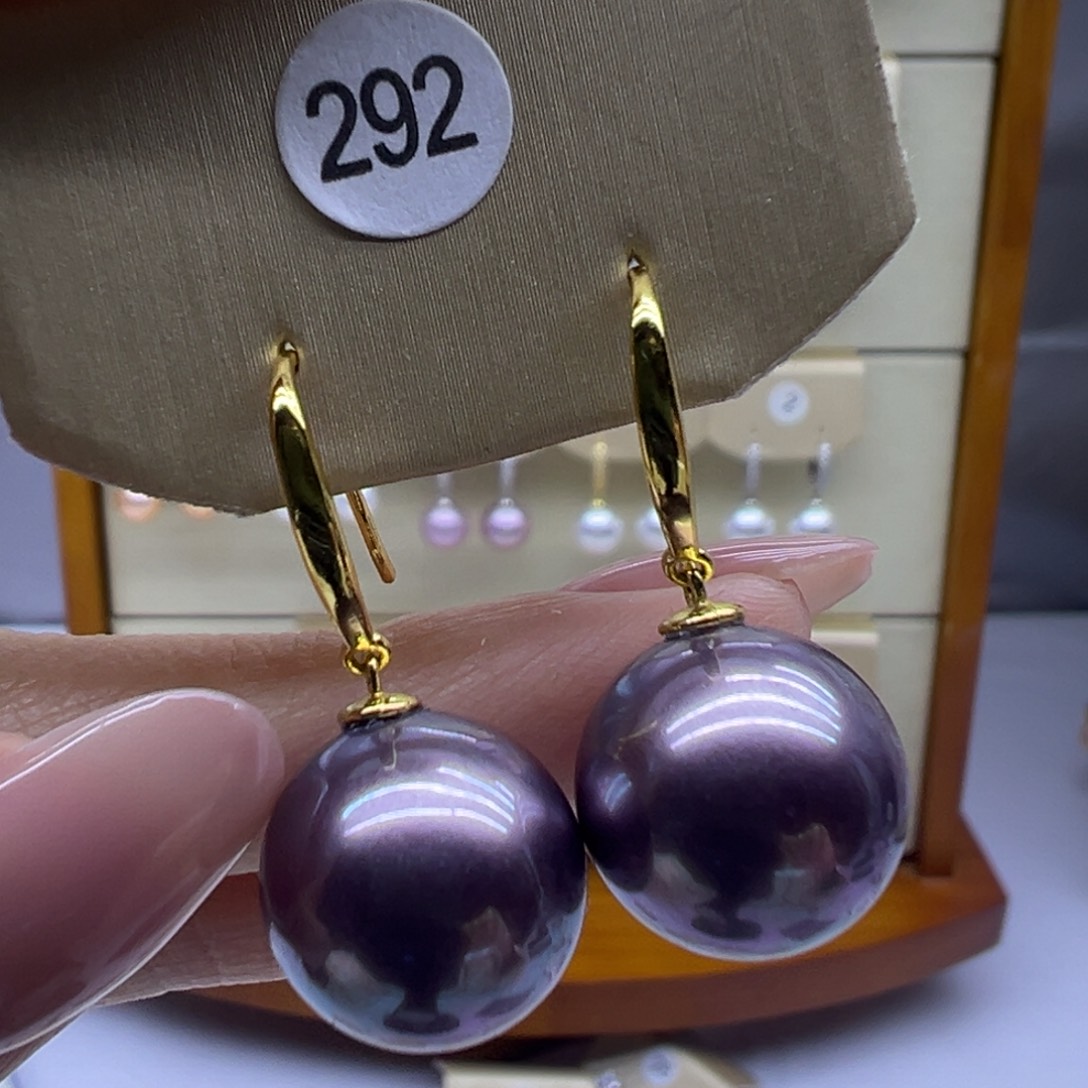 银S925镶嵌淡水珍珠耳饰