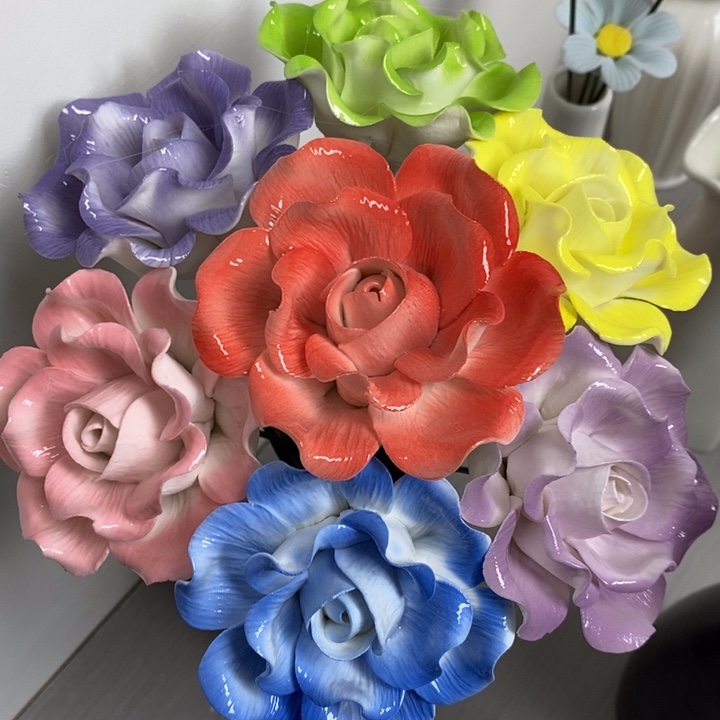 陶瓷陶瓷材料7朵组合