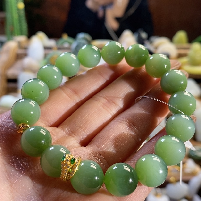 【闪购商品】和田玉手串12mm未镶嵌海**m