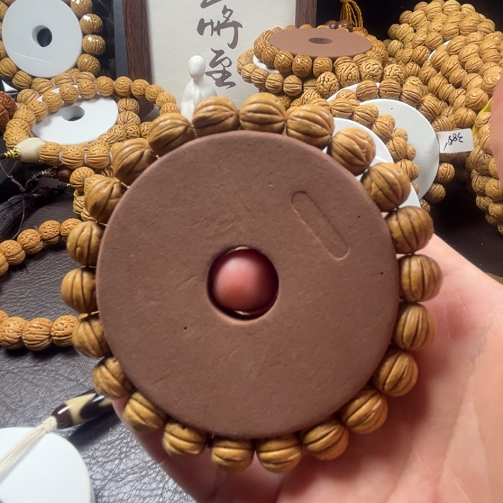 桃核手串扨11➕尺寸盘锦金豆桃核