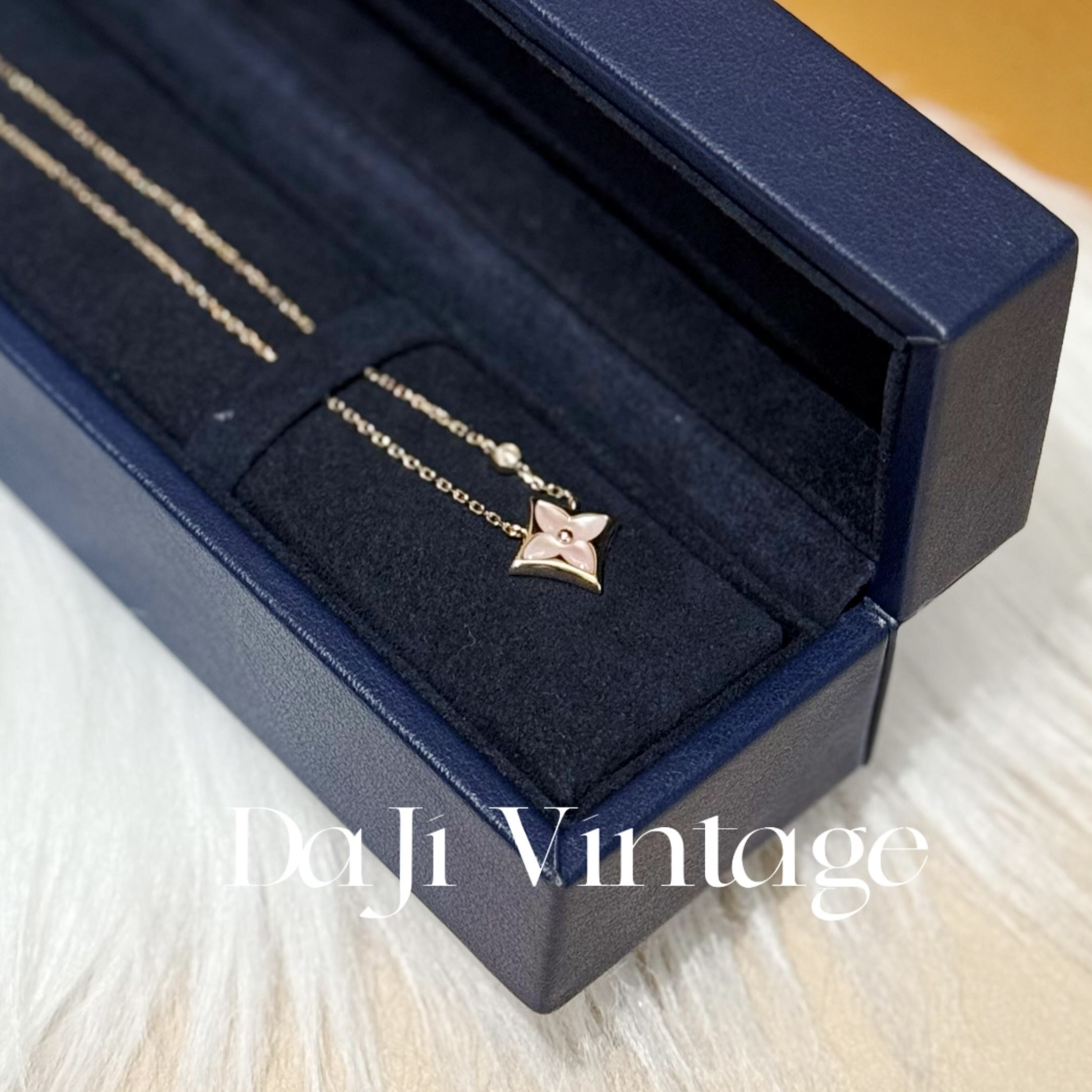 99新 LouisVuitton/路易威登 大吉中古/lv粉金花卉项链