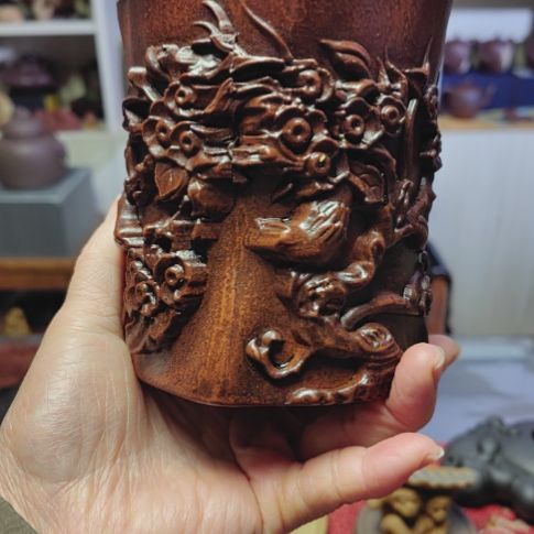 紫砂茶壶笔筒直径11cm