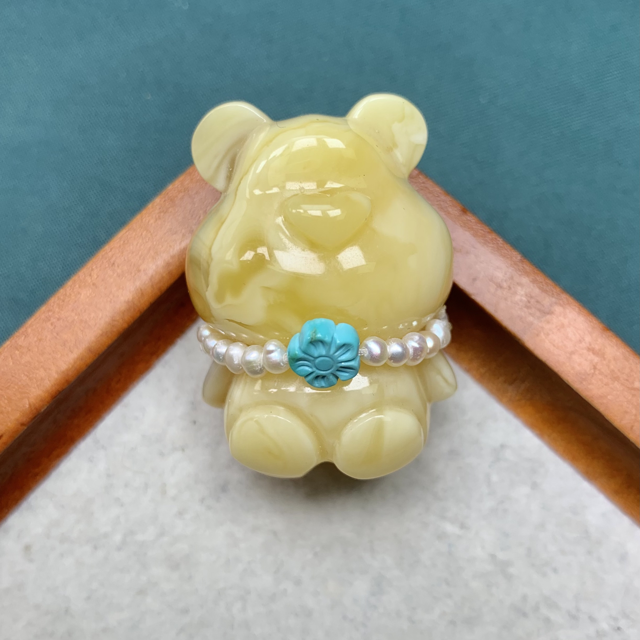 天然琥珀蜜蜡浓蜡小熊（抖音基地发货，带证书）