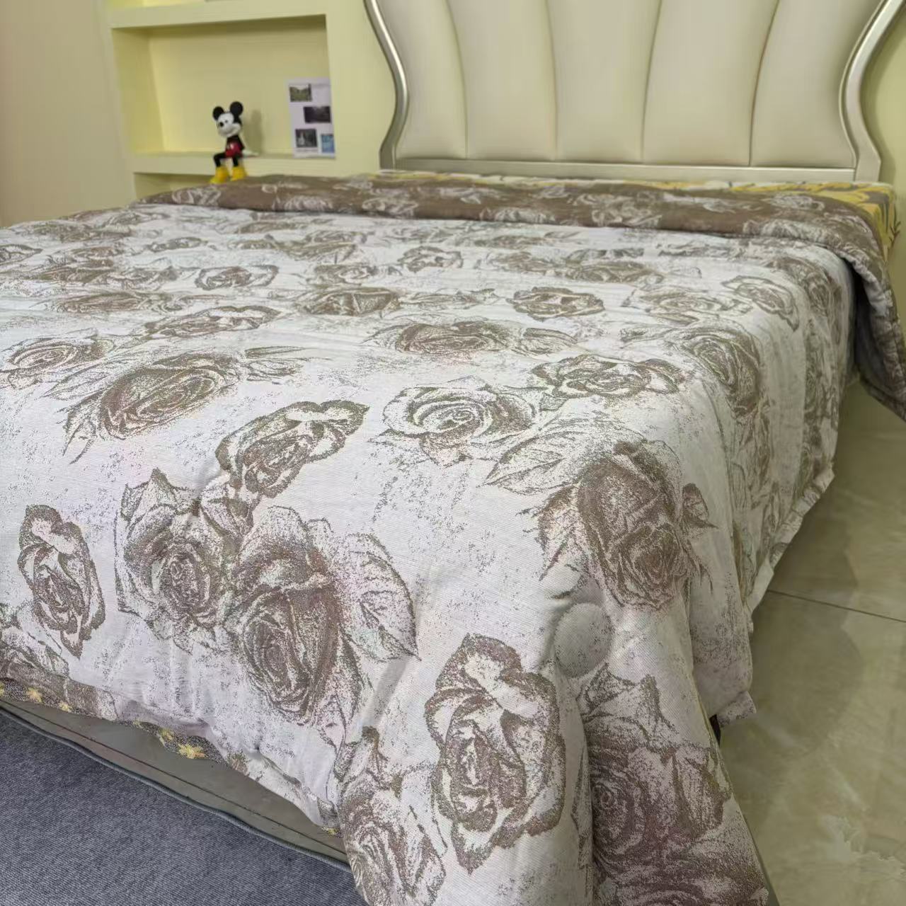 [金边玫瑰被套]罗布麻被套可机洗多尺寸