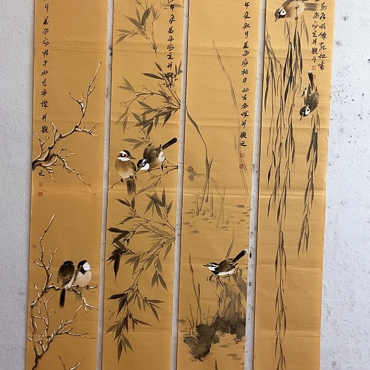 国画小写意花鸟画，尺寸17/138cm