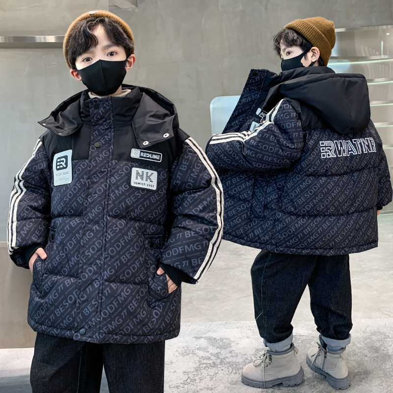 男童冬季保暖棉服2024新款加厚秋冬款棉袄棉衣冬装中大儿童外套潮