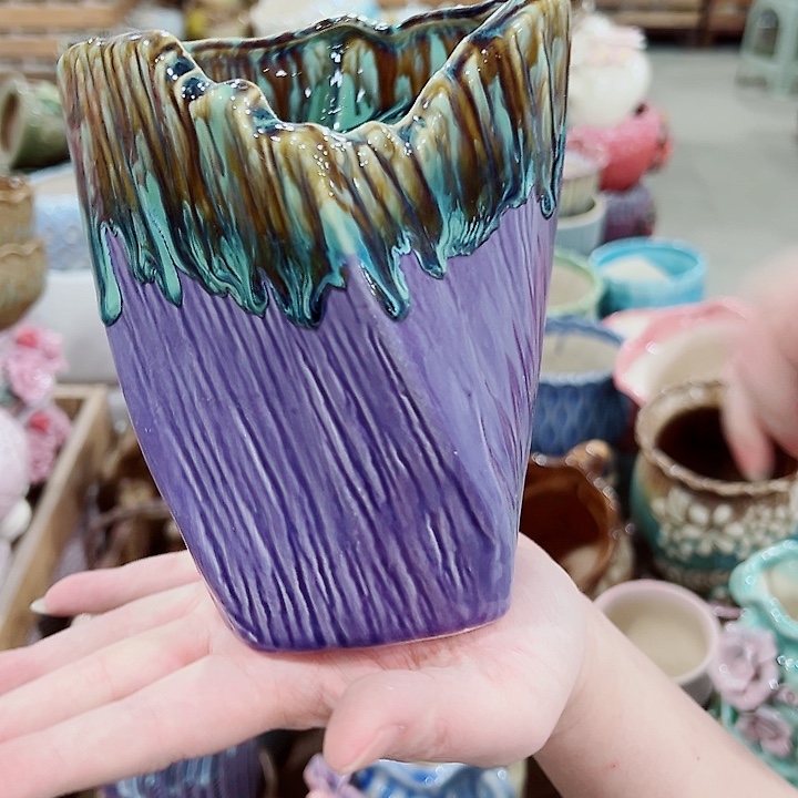 有孔，凑单福利满10元发货陶瓷多肉花盆！