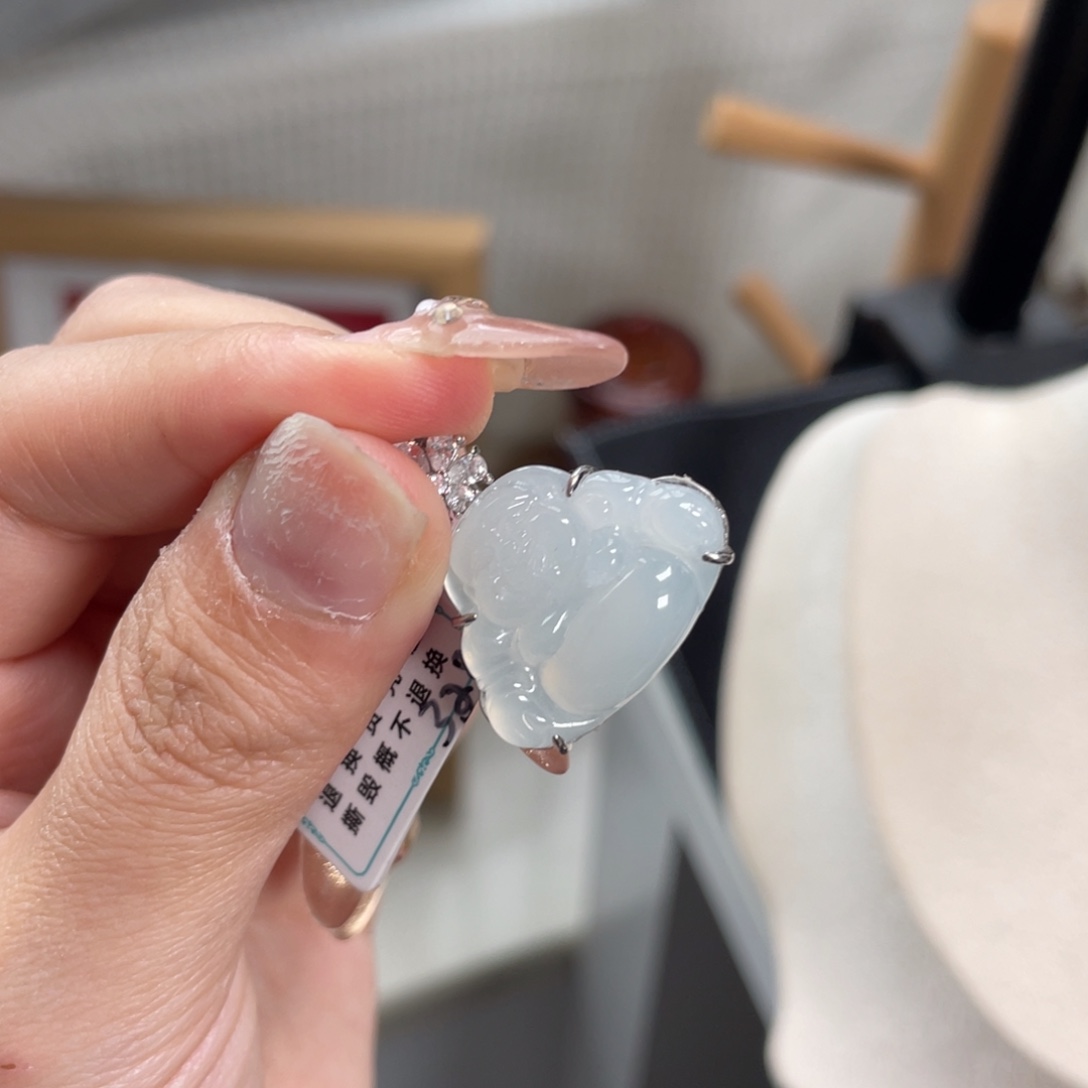 翡翠颈饰银S925镶嵌12488