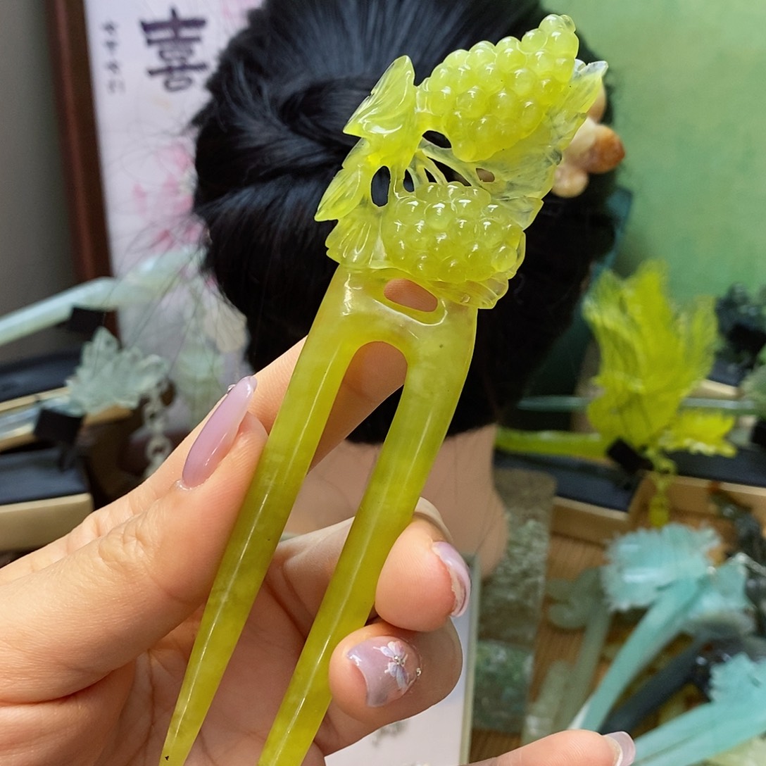 蛇纹石玉发簪未镶嵌