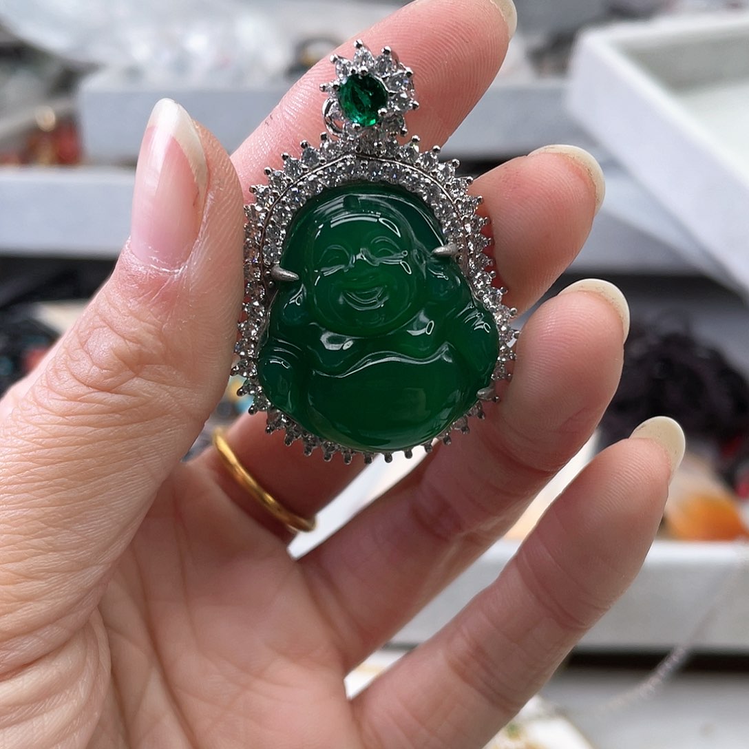 玛瑙/玉髓手镯合金黄**糕玉髓佛公1