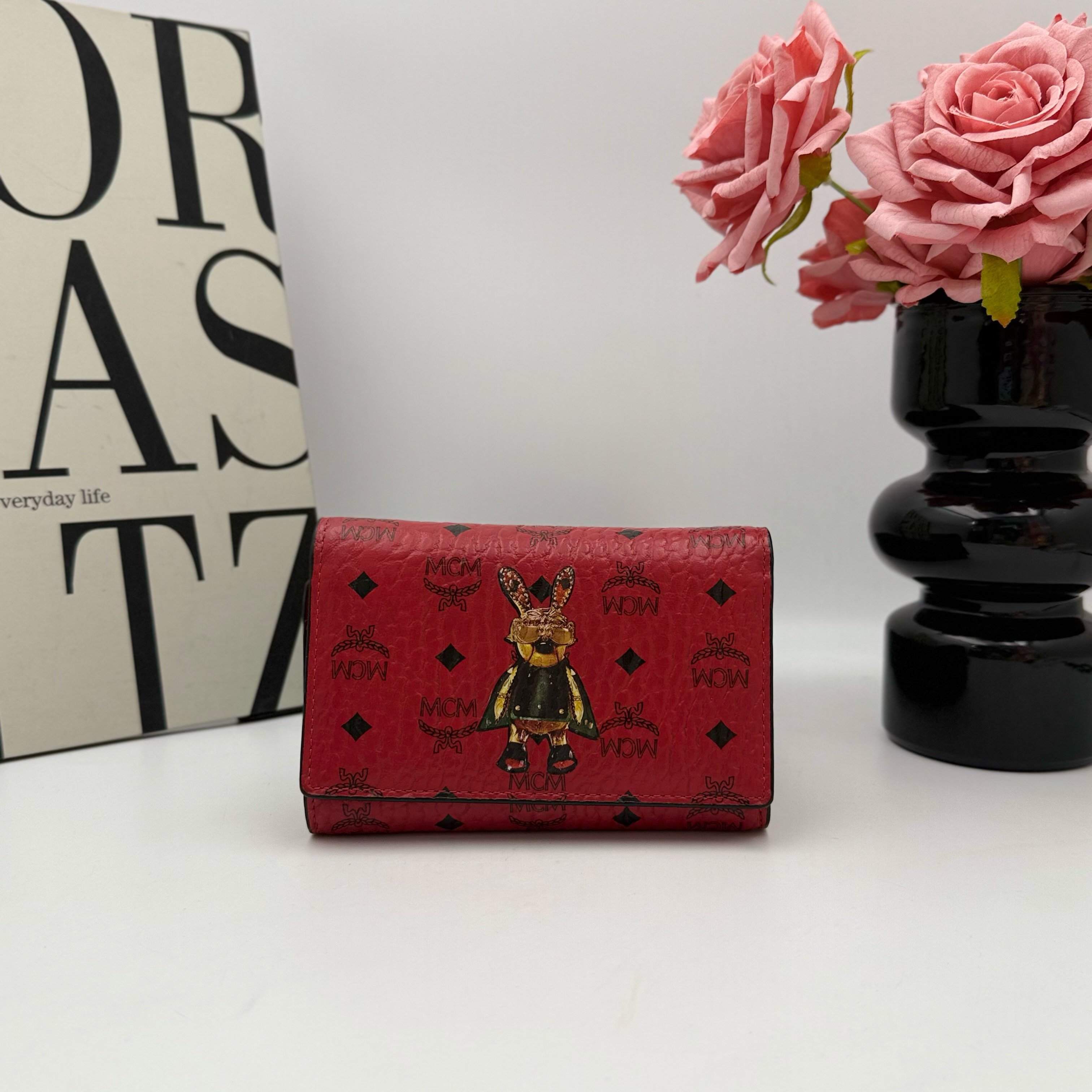 95新 MCM MCM xy 9216 红色兔子小钱包