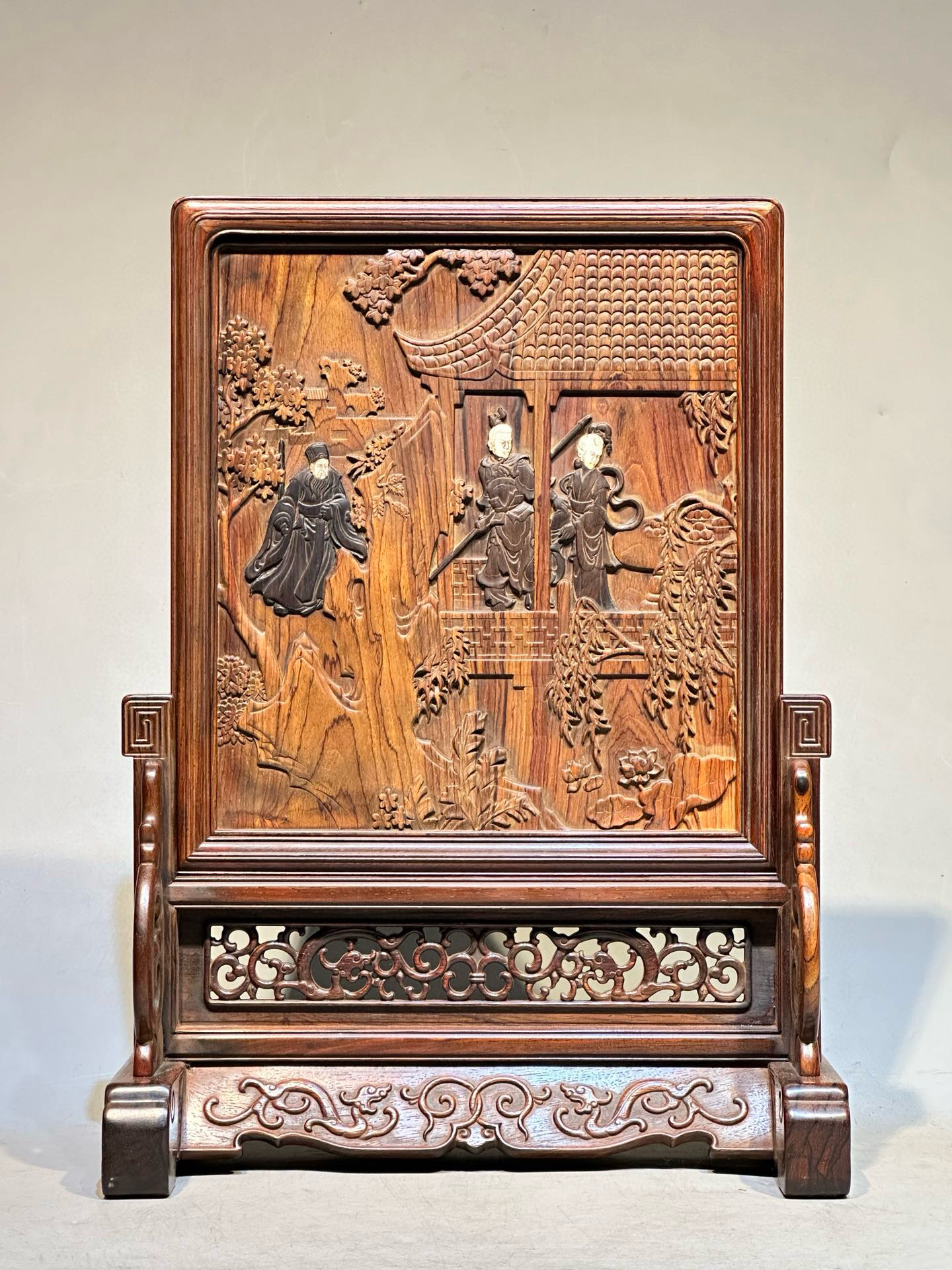 典藏 京城老赵木器【屏风】竹木根雕古典家具文房雅器高45宽33厚17