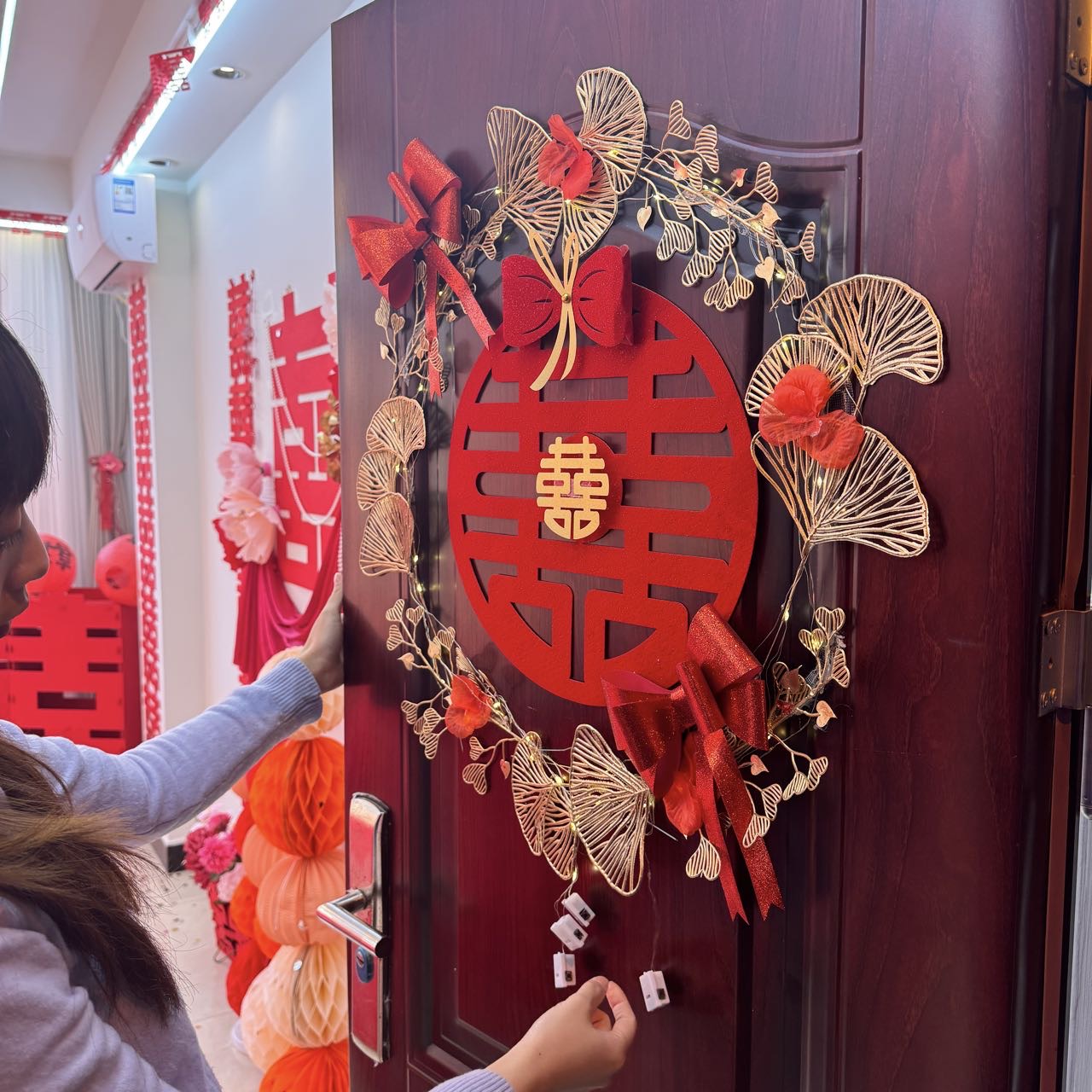 创意喜字贴结婚专用婚房布置套装客厅背景墙婚礼门口装饰女方卧室