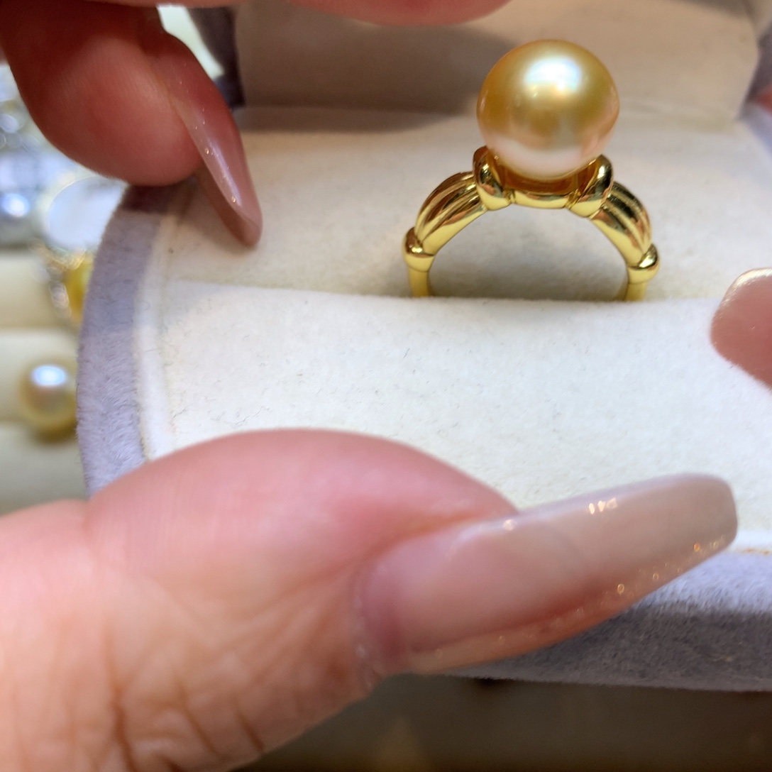 银S925镶嵌戒指海水珍珠