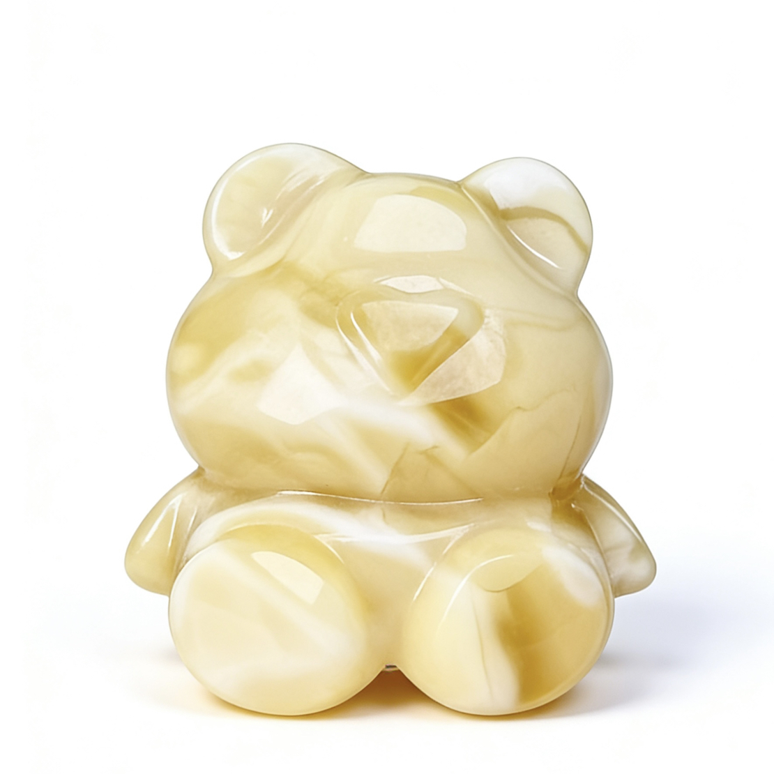 22mm俄料国矿一级料浓瓷白妖孽虎皮纹千层雪橘底金溶洞蜜蜡小熊