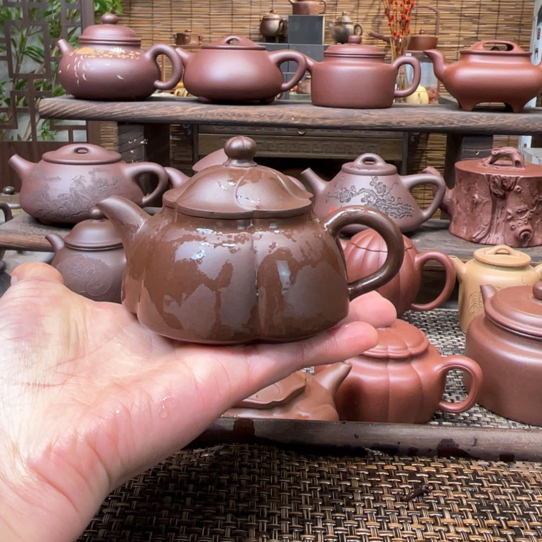 紫砂茶壶宜兴原矿紫砂手工制150