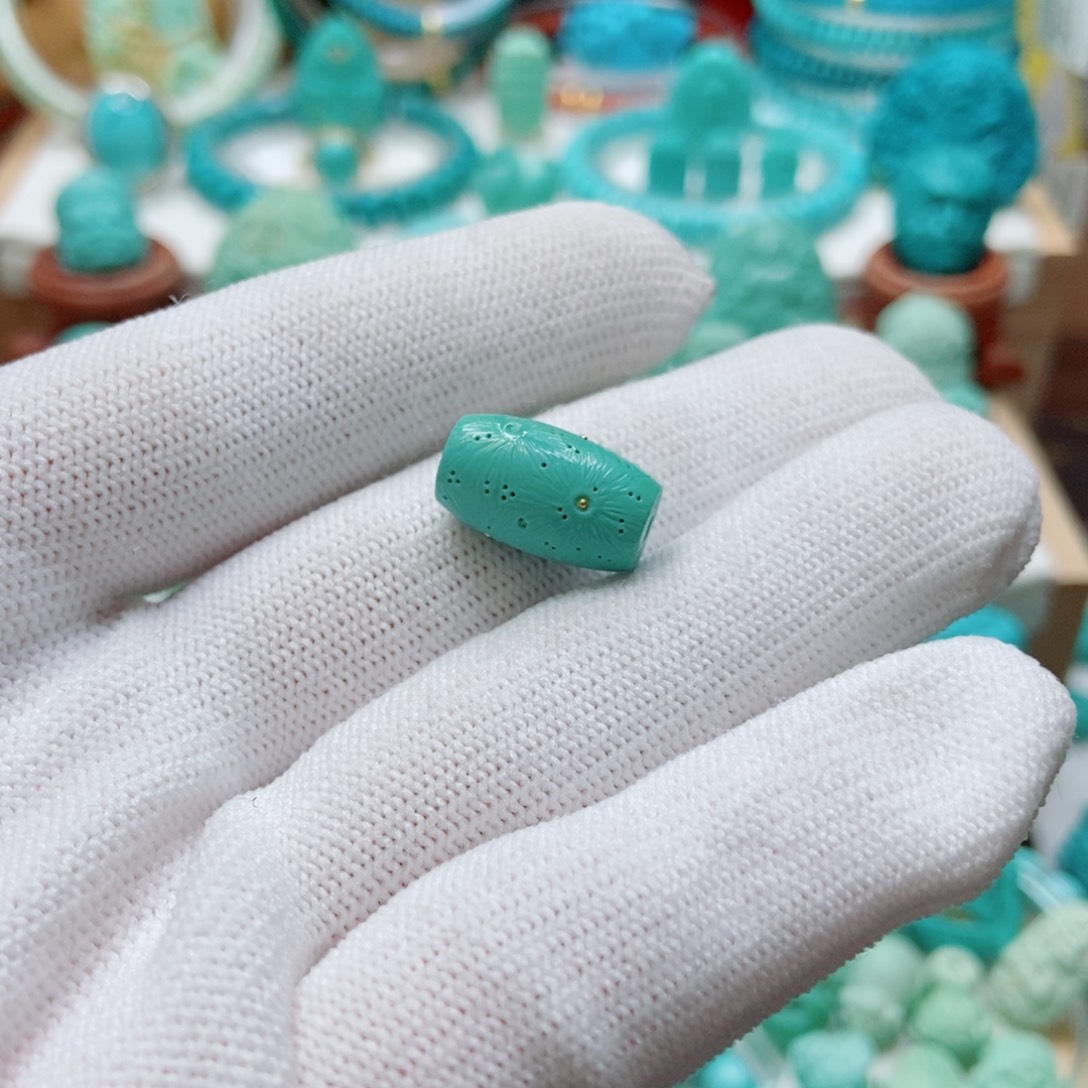 绿松石未镶嵌桶珠