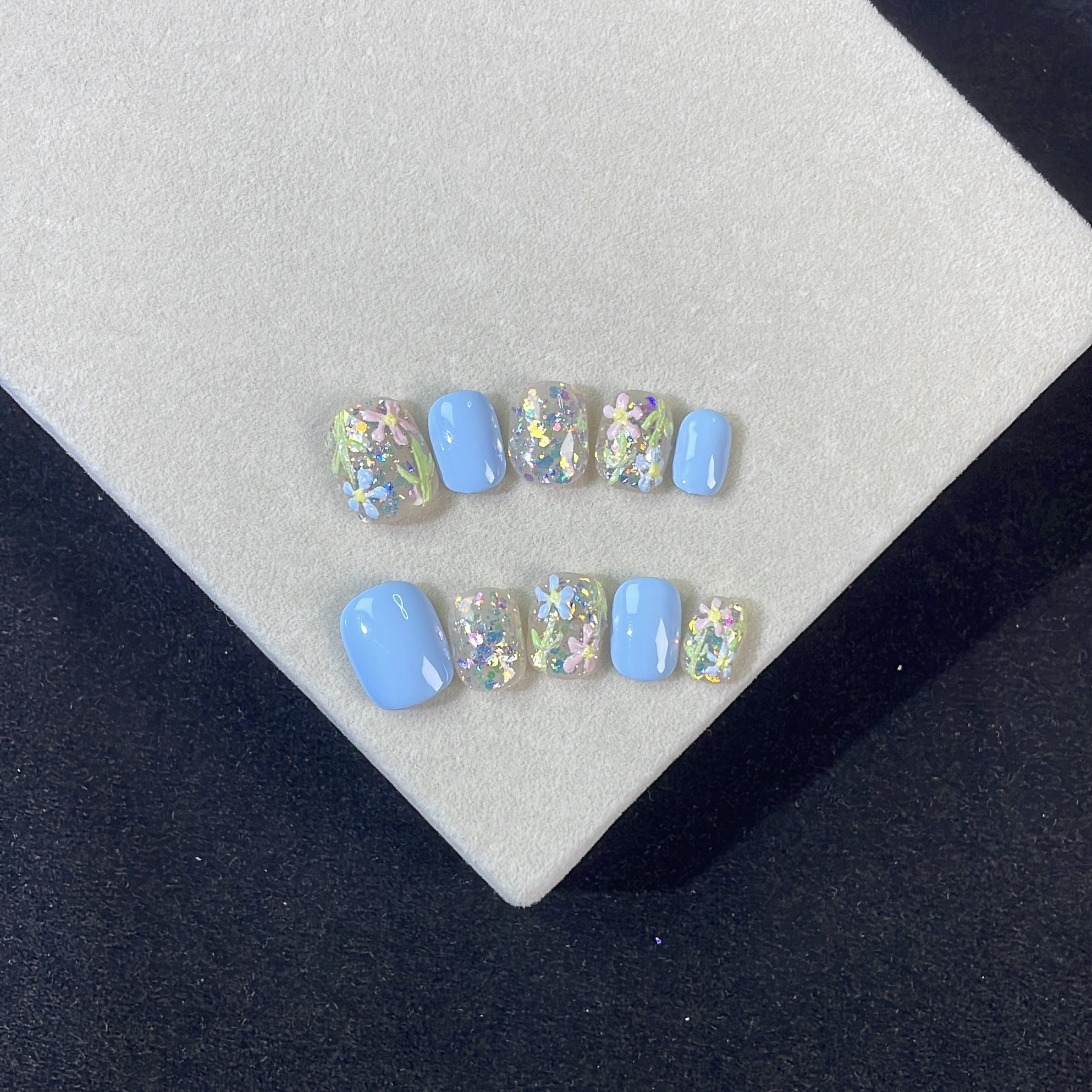 樱乃儿新款夏日清爽短款日常通勤纯手工穿戴甲（NO退NO换）公主绕道