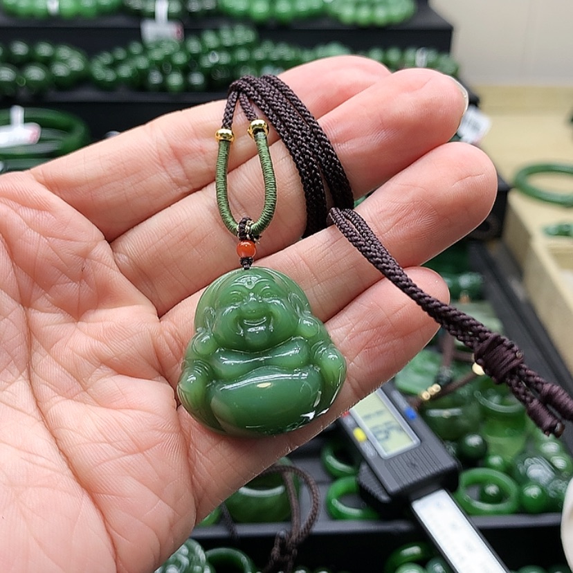 【闪购商品】和田玉（碧玉）吊坠(赠链)未镶嵌何****明