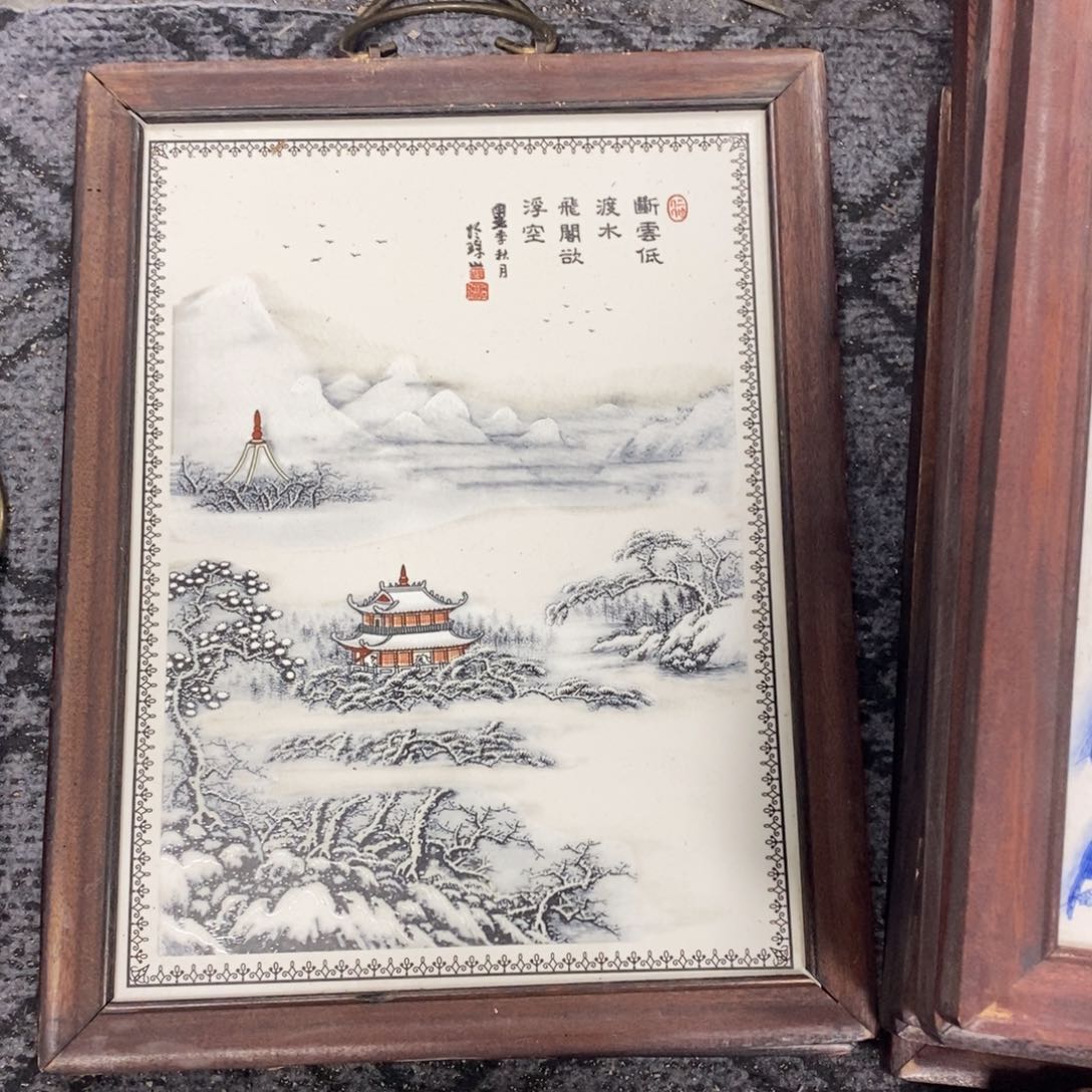 瓷片景德镇瓷板画柴窑烧制37*28