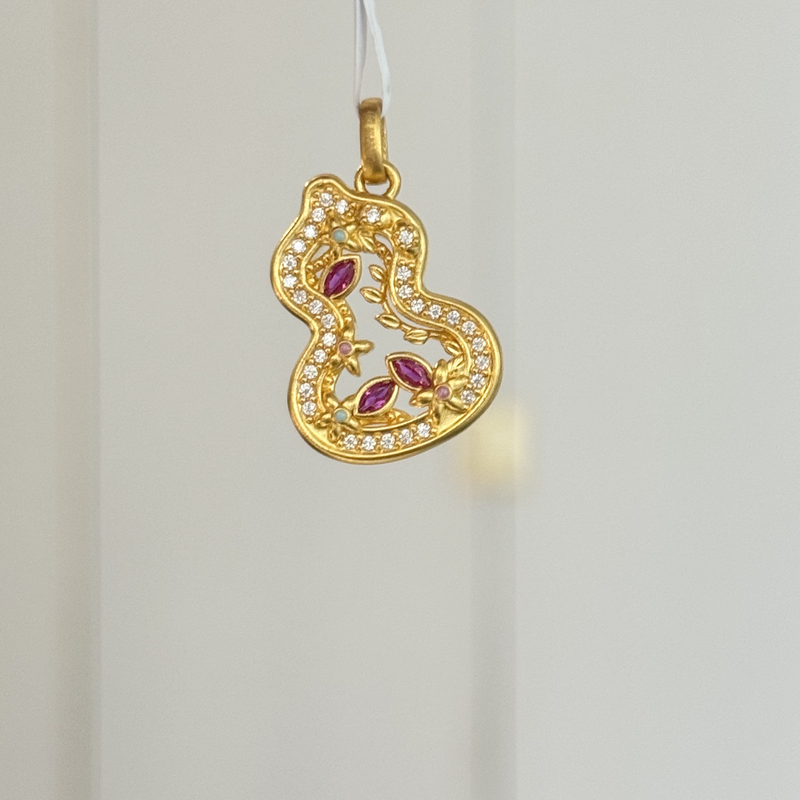 阿敏-Y【镂空葫芦点钻吊坠】足金999精工5D(附加208/98)