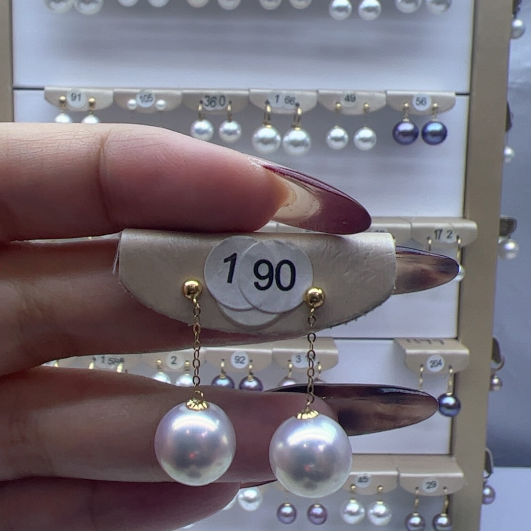 淡水珍珠耳饰18K金镶嵌