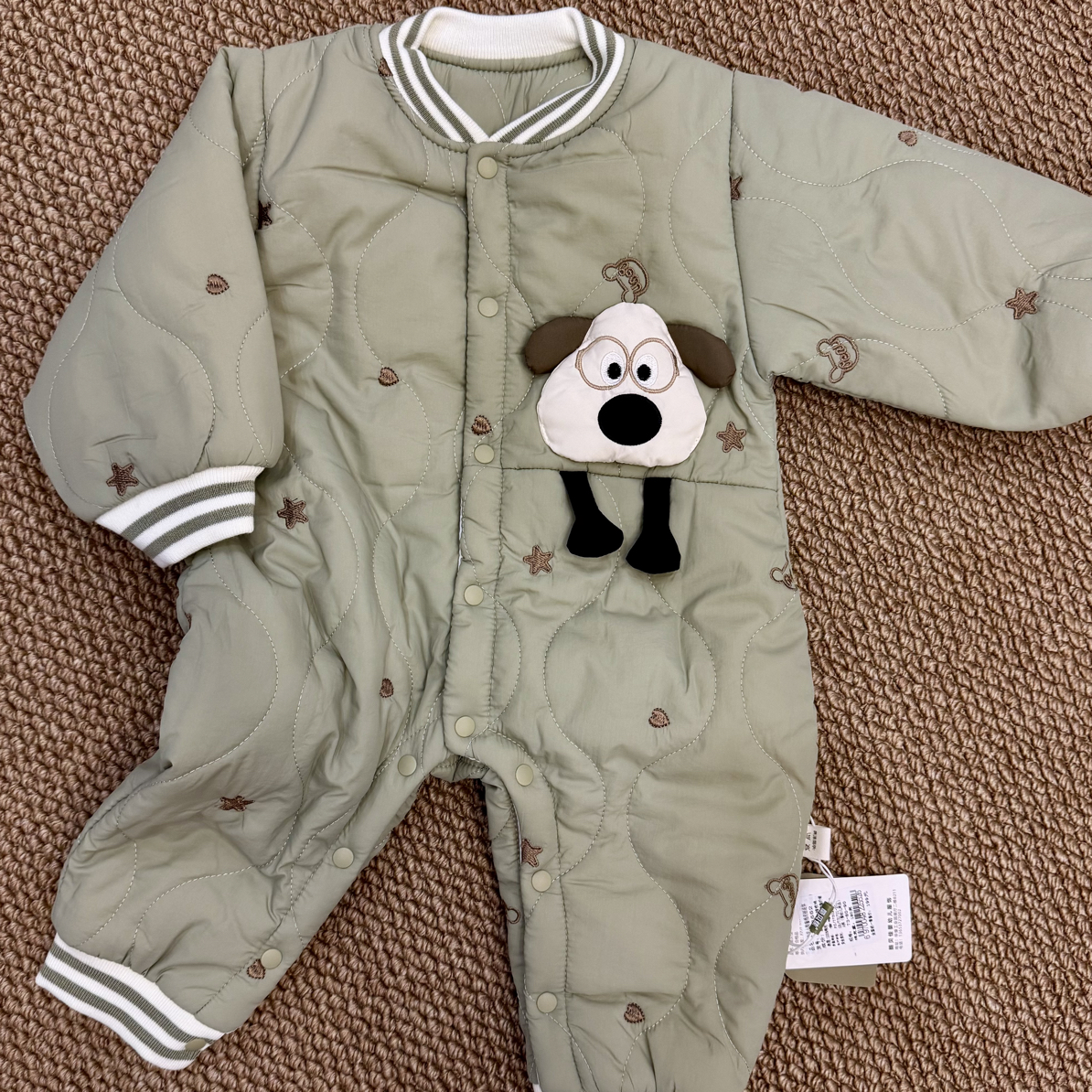男宝旋风小狗180克棉连体外出服