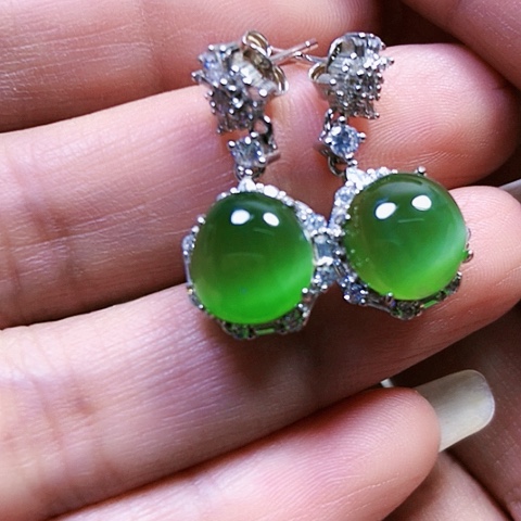 和田玉银S925镶嵌挂件