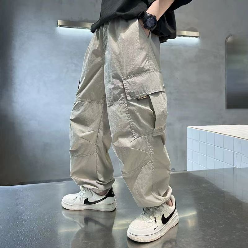初秋痞帅风~男童2025新款时髦潮酷时髦休闲工装长裤S10102