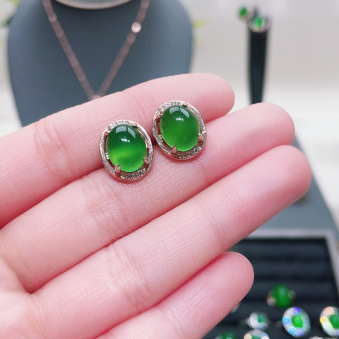 玛瑙/玉髓耳钉合金