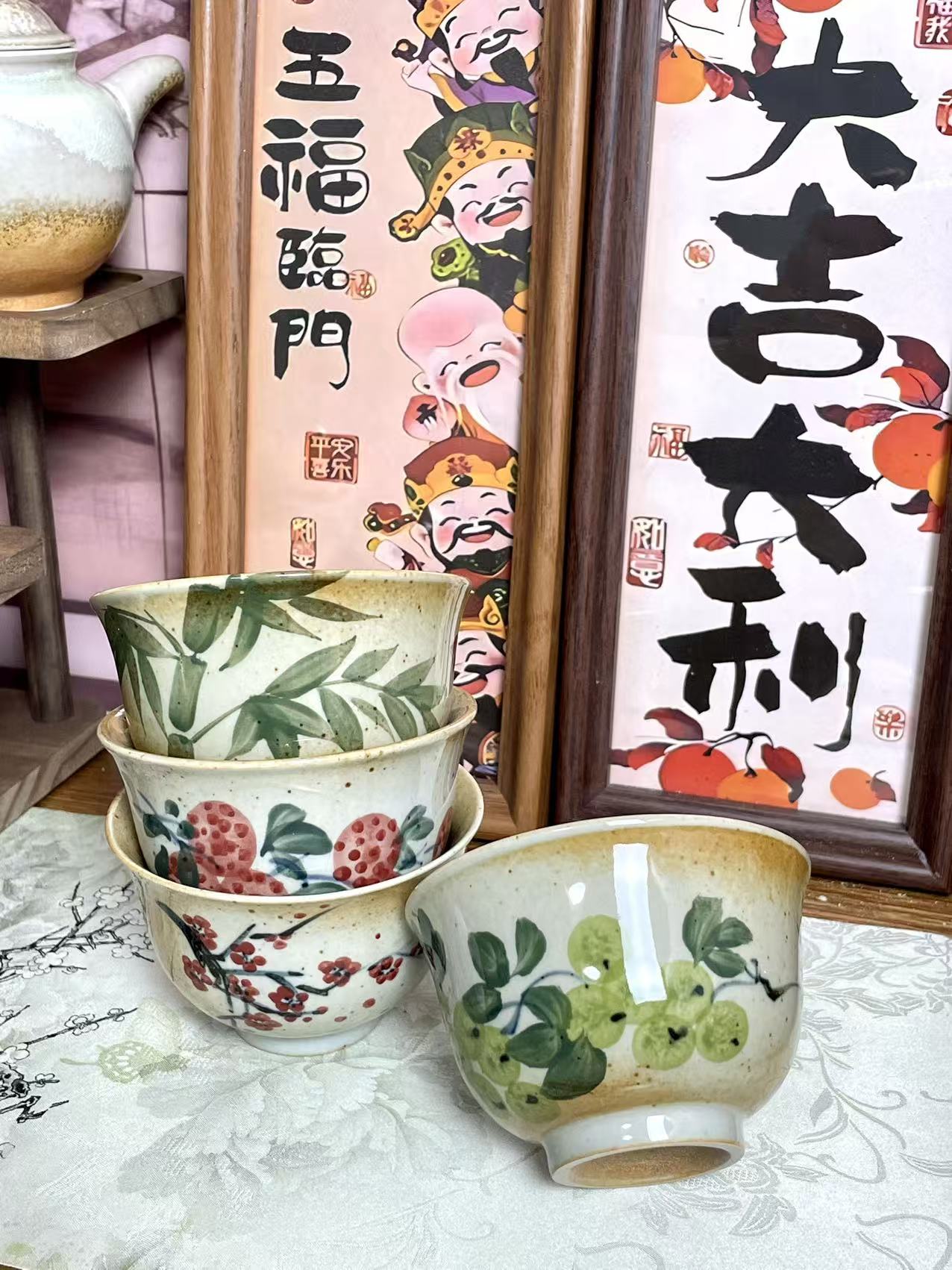 景德镇釉下五彩手绘茶杯