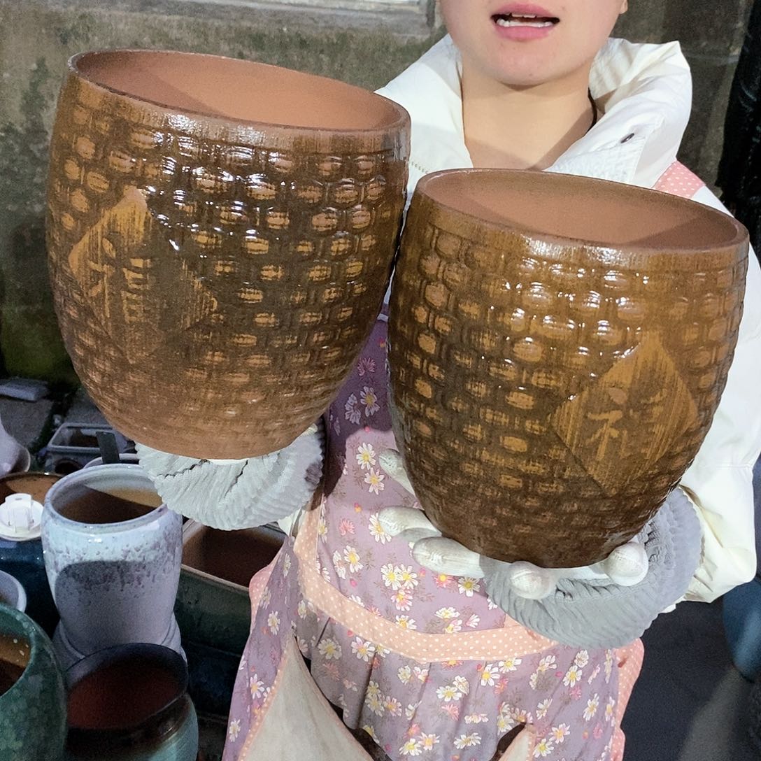 紫砂花盆正品口18高20