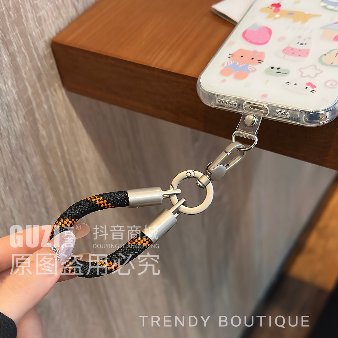 手机挂绳精致高级金属旋转扣迷你超结实耐用编织手提绳带垫片挂饰