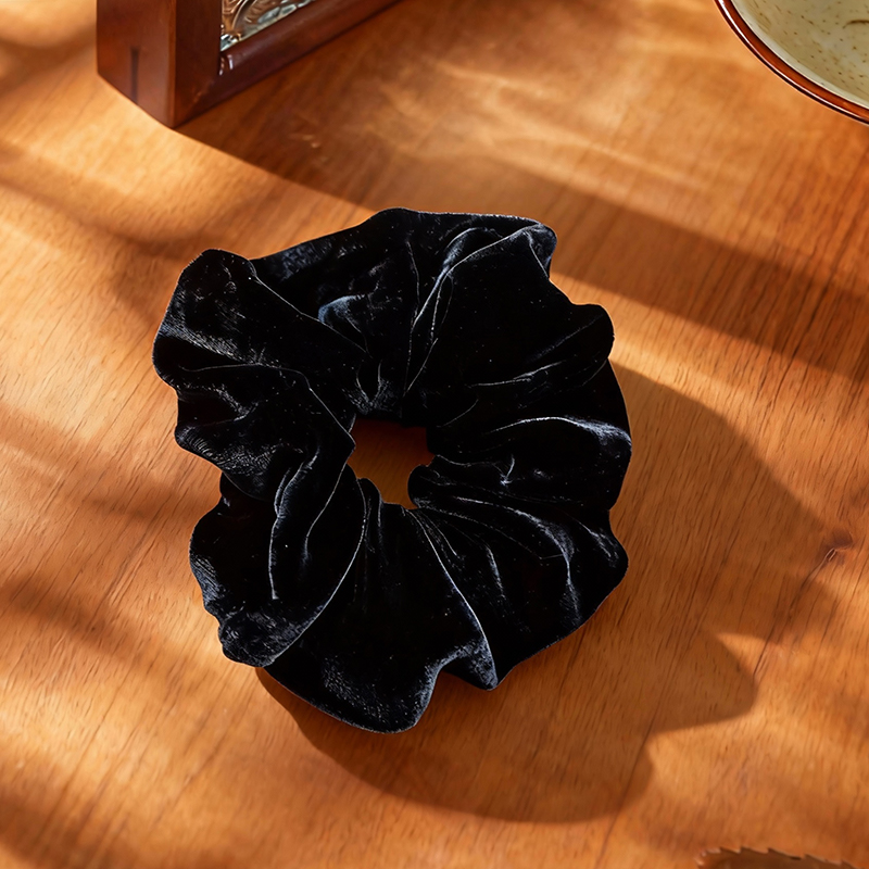 真丝丝绒发圈女桑蚕丝头绳高级感气质百搭扎马尾盘发大肠发圈