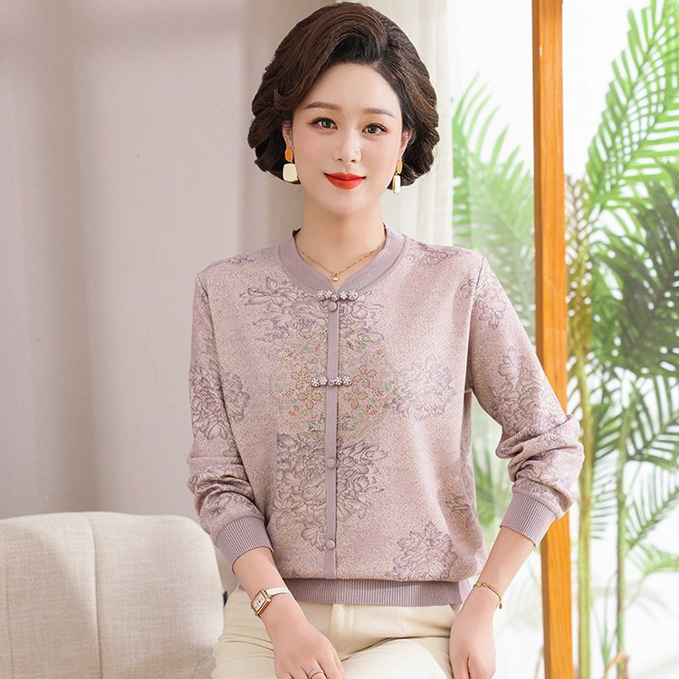 中老年女装2025春秋新款针织衫时尚洋气休闲新中式妈妈装18