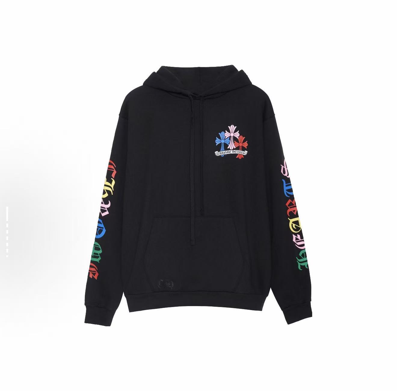 未使用 Chrome Hearts/克罗心 18561彩色十字架连帽卫衣尺码：M码 