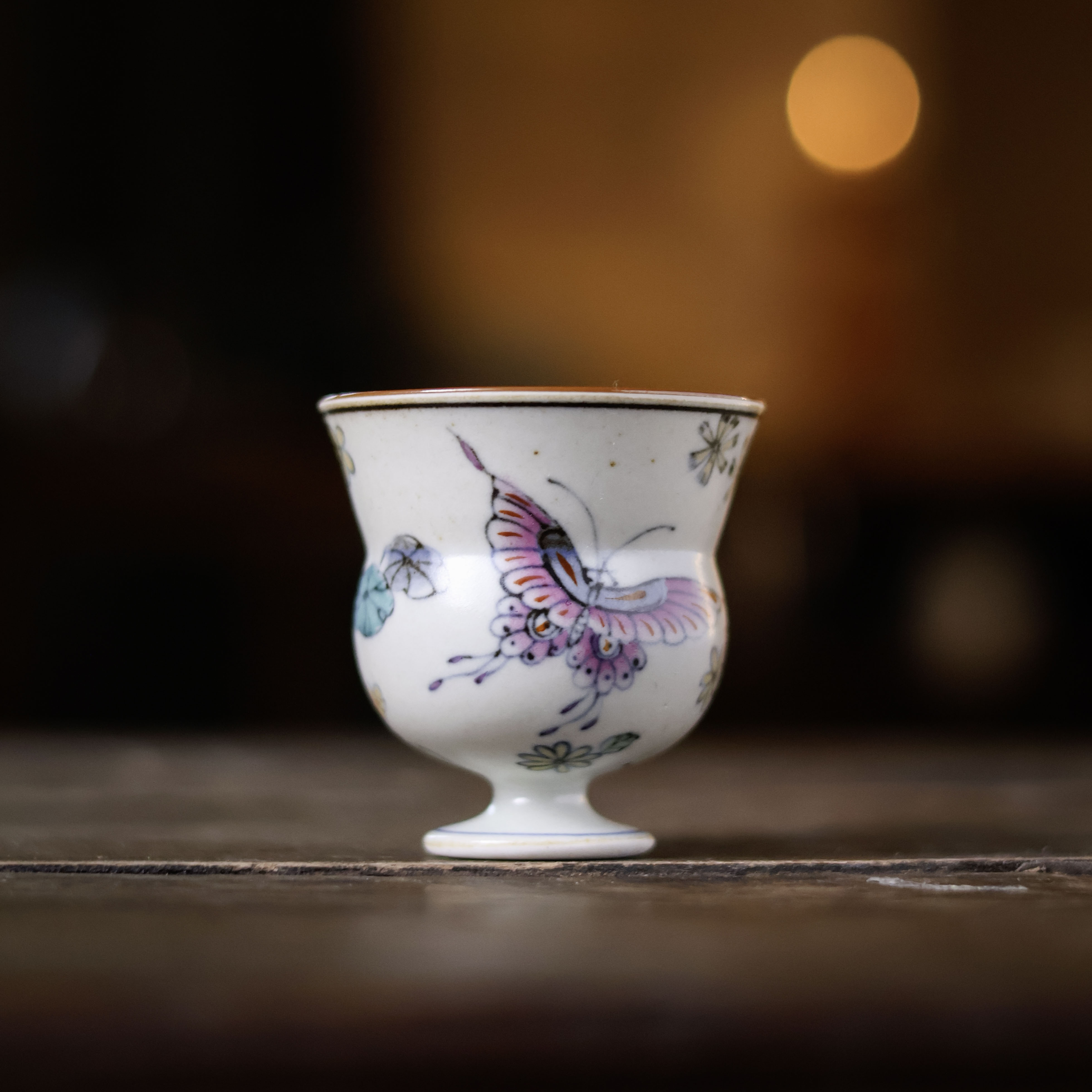 【霖溪山房】景德镇-蝶恋花福禄高足杯50ml