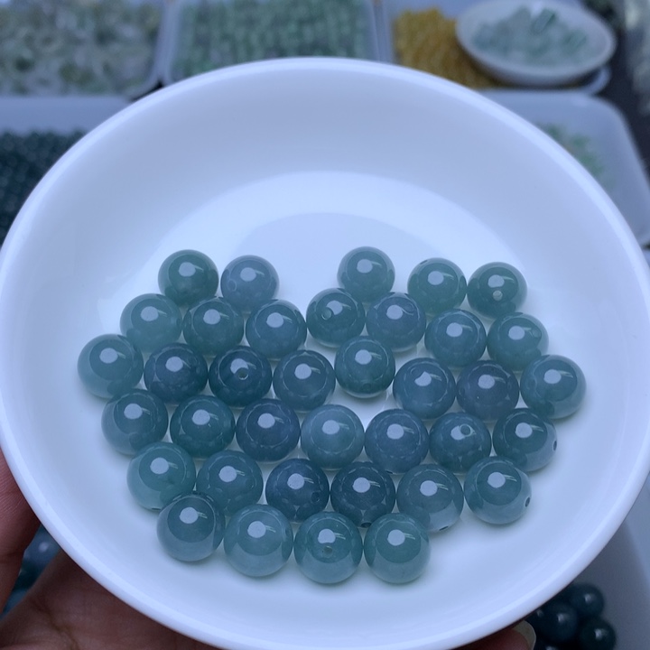 翡翠散珠卡10冰蓝水10个