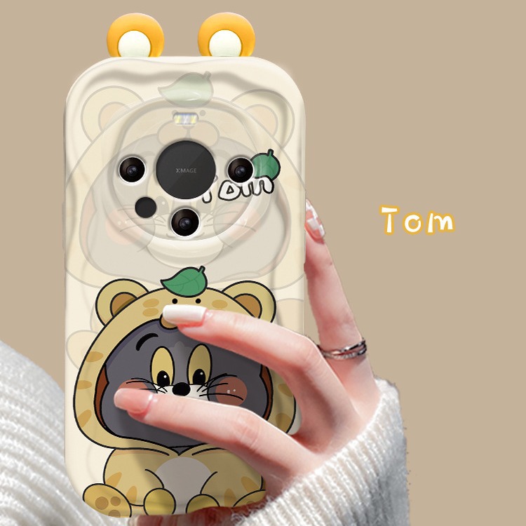 适用华为p70pro手机壳vivos18可爱猫和老鼠公仔oppo硅胶小米14/13