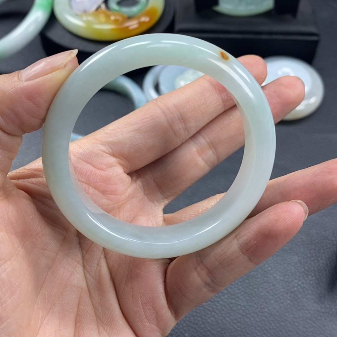 翡翠未镶嵌手镯天然翡翠52.5