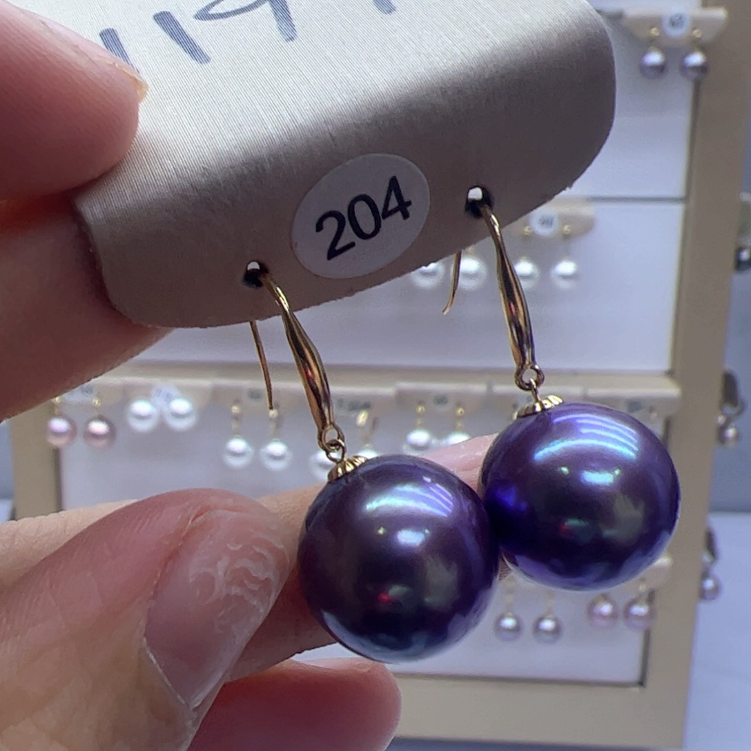 淡水珍珠耳饰18K金镶嵌