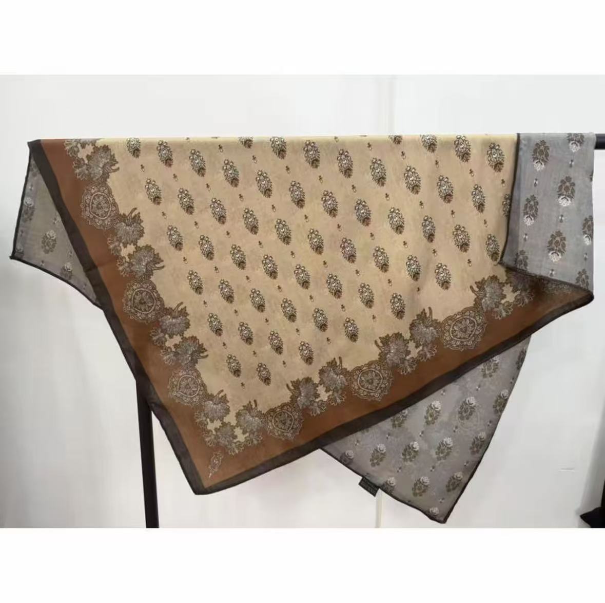 【B150】波斯古韵 丝毛方巾 围巾90*90左右