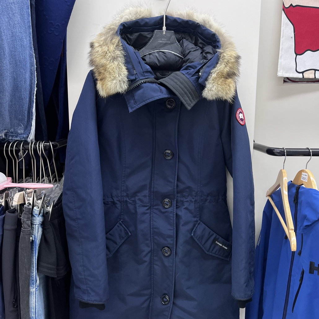 99新 CANADA GOOSE 中长款 保暖羽绒服 蔚洋蓝 m码 胸围50衣长86