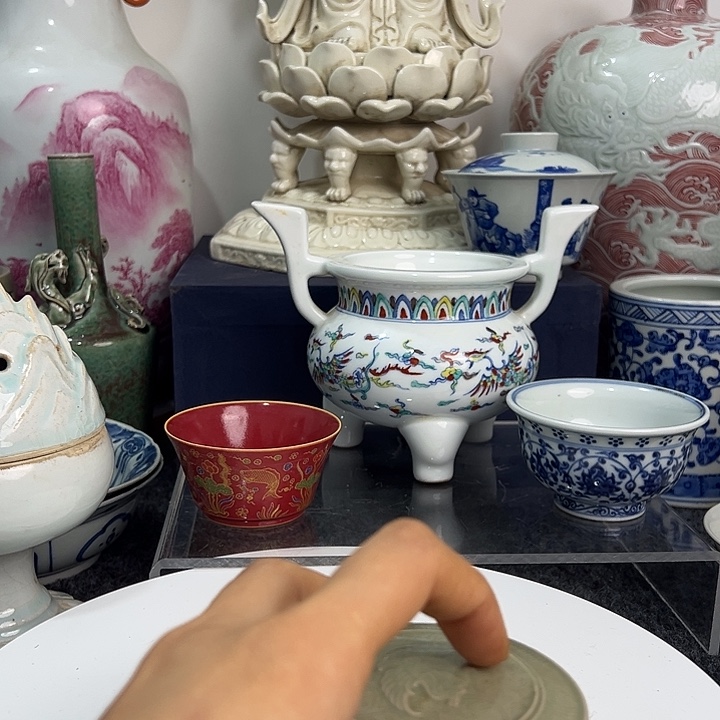 古***商888888878密色釉粉盒，，，