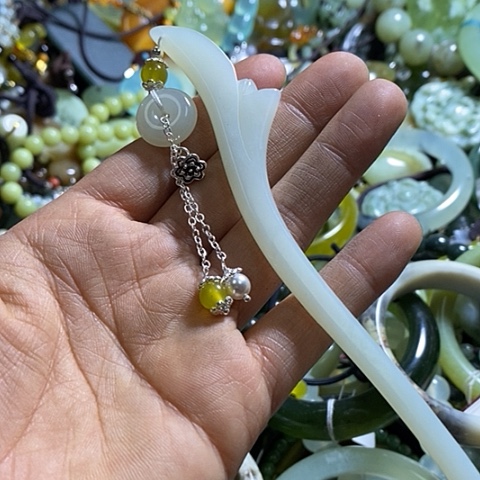 岫玉发簪未镶嵌发簪