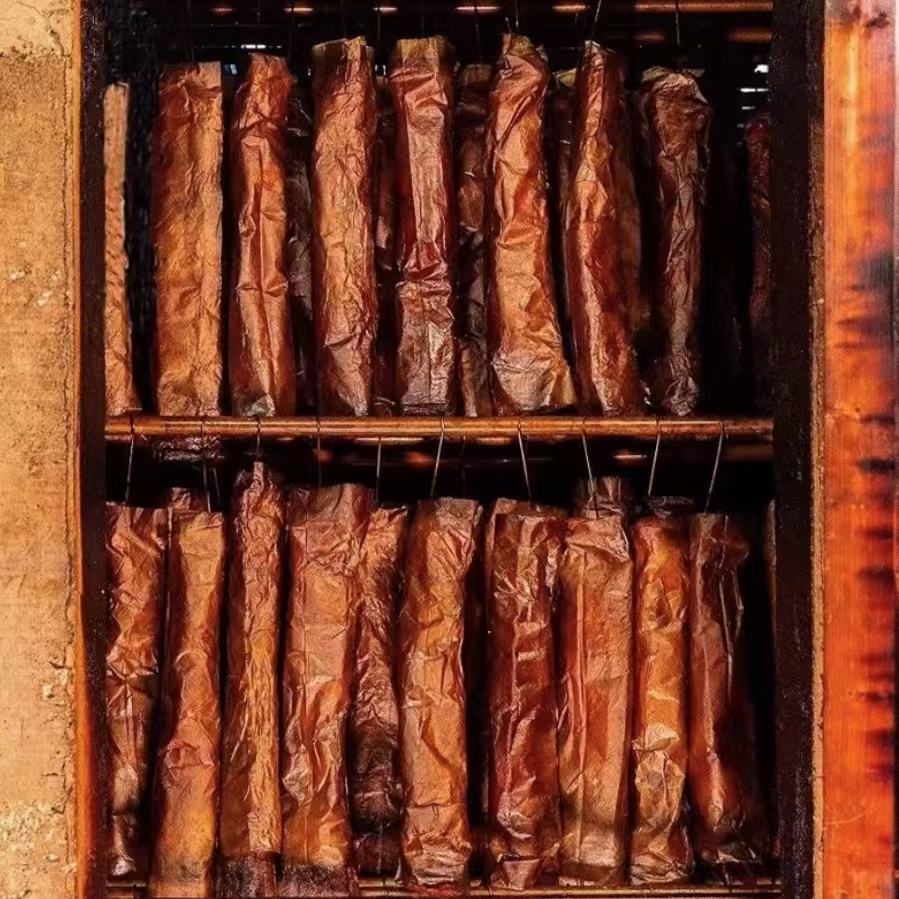 湖南湘西柴火烟熏纸包五花腊肉【直播现称】