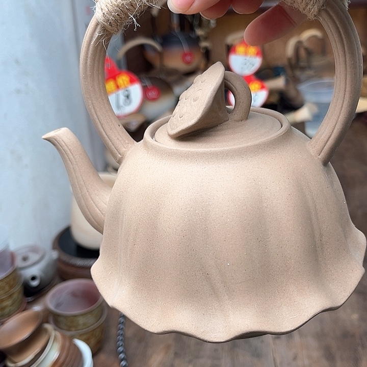 素色连把煮茶壶一个12333366333