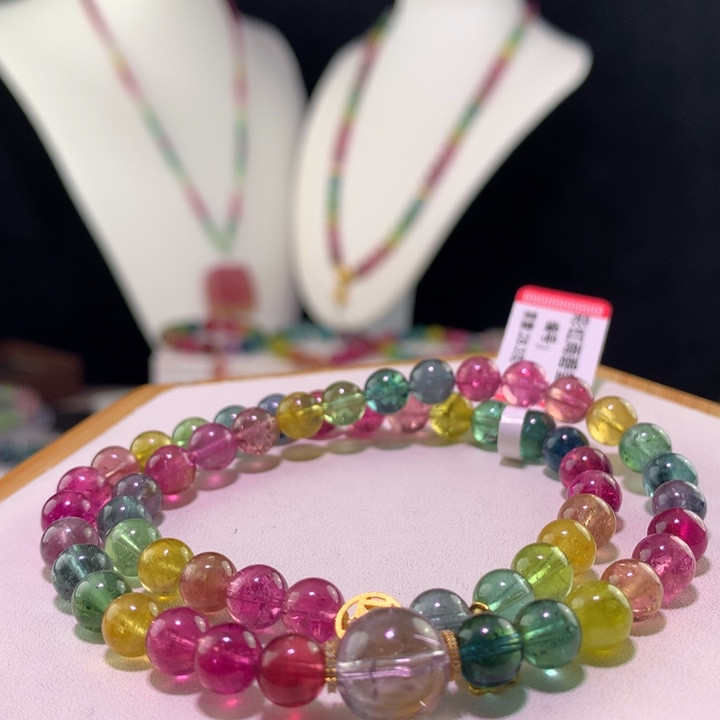 双色碧玺手链未镶嵌