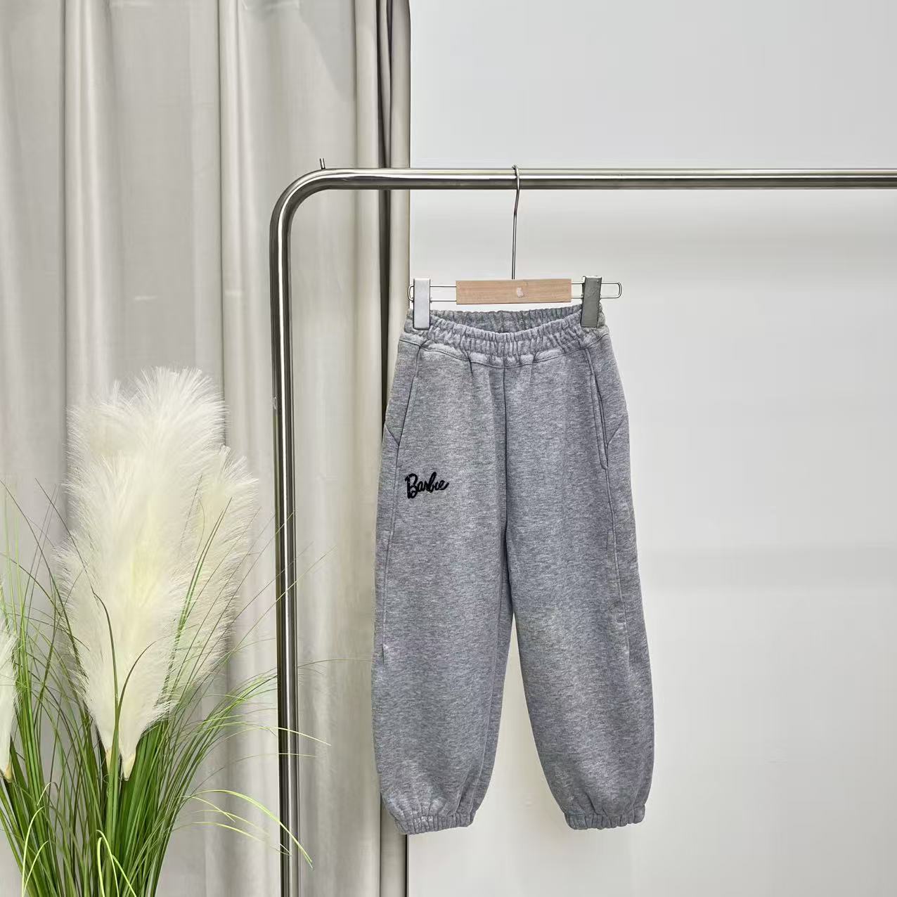 秋冬女童加绒休闲裤灰色 5673韵系