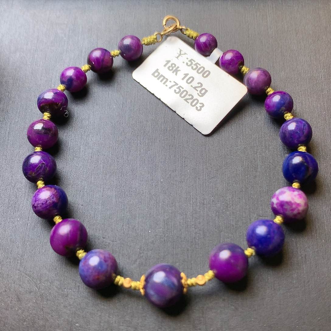 苏纪石（舒俱来）手链18K金镶嵌